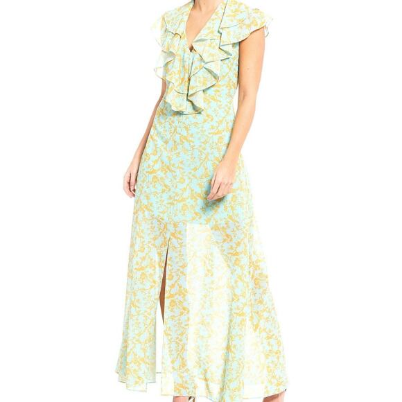 6 NWT Sachin & Babi Annemarie Ruffle Toile du Jouy Front Slit Dress MSRP $295 - Picture 1 of 6